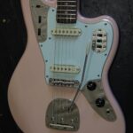Squier Jaguar electric guitar pink finish